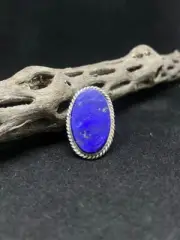 Native American Navajo Lapis Lazuli Sterling Silver Ring Size 7