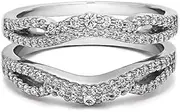 [TwoBirch] Sterling Silver Double Infinity Wedding Ring Guard Enhancer With Cubic Zirconia (0.57 ct.)