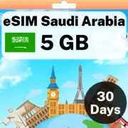eSIM Saudi Arabia - 5 GB - 30 Days - Travel eSIM | QR code activation