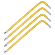 4Pcs Ball End Hex Key Wrench, 4mm l Shape Long Arm S2 Steel Repair [Yellow]