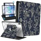 for Samsung Galaxy Tab S9 Plus/S9 FE Plus Case 12.4 Inch Women 5-Gold Flower