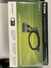 D-Link (KVM-121) 2-Port PS/2 KVM Switch with Audio Support (Brand New)