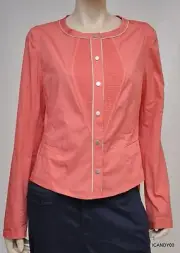 Nwt $298 Elie Tahari LUCY Stretch-Cotton Shirt Dress Blouse Top ~Coral *14/50