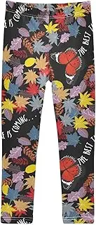 [Caihoyu] Girls Leggings Soft Comfortable Full Length Leggings Elastic Waist Girls Printed Leggings 4-10T