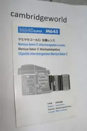 MAMIYA M645 SUPER LENSES INSTRUCTION MANUAL GUIDE BOOK GENUINE ORIGINAL