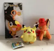 Lot of 3 Pokemon Plush Key Clips: TEPIG, PIKACHU, VELPIX - NEW
