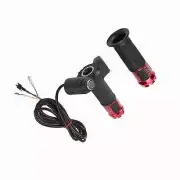 (Red)Alomejor E-Bike Throttle Grip Throttle Grips With LED Display Handle LS