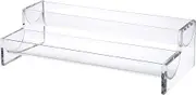KVMORZE 8.7" Clear Cracker Serving Tray, Transparent Macaron Display Tray, Rectangular Cracker Holder for Serving Trays, Food Display Cracker Serving Tray Stand for Home (U Shape 2-Tier Acrylic)