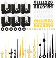 6Pcs High Torque Quartz Clock Movement Mechanism Clock Numerals Kit with 6 Diff