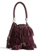 Ted Baker PARALEE Braided handle fringe mini bucket bag Deep Purple