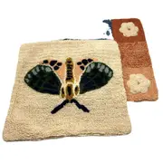 Kirkton House 2pk Checker Flower & Moth Pattern Tufted Throw Cushion Covers NEW