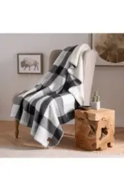 Pendleton Sherpa to Fleece reversible Blanket throw - Black Plaid - 50 x 70