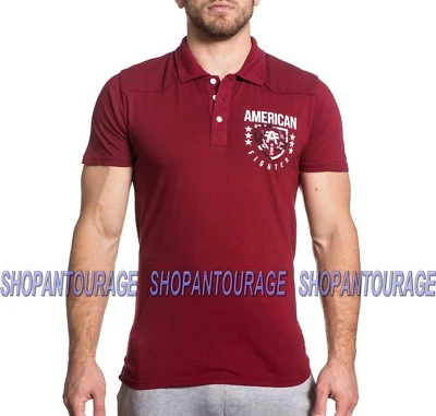 American Fighter Lander FM4642 Men`s Graphic Fashion Red Polo Top By Affliction