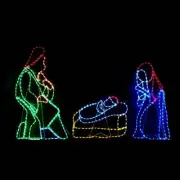 Christmas LED Motif Mary Joseph Jesus Birth Nativity Scene 120x220cm Outdoor Dis