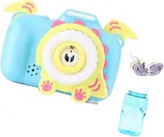 Kisangel 1Pc Cartoon Dinosaur Camera Bubble Blower Fully Automatic Bubble Maker with Light Music Educational Bubble Machine for Outdoor Fun No Battery Required Blue