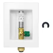 Push-fit Ice Maker Outlet Box, 1/2-Inch Push-Fit Connection with Stainless St...