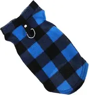 Dog Vest Winter Dog Jacket D-Ring for Leash Pet Clothes for Dogs Blue and Black Plaid