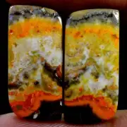 17.40 Cts Natural Bumble Bee Jasper 10X21 mm Cabochon Pair For Earring Gemstone