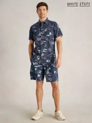 White Stuff Blue Map Print Volley Swim Shorts (H15777) | $90