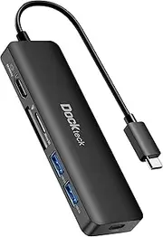 USB C Hub HDMI PD Adapter, Dockteck 6-in-1 Type C Hub with 4K 60Hz, 100W PD, SD & microSD Card Reader, 2 USB 3.0 Data 5Gbps, USB-C Adapter for MacBook Air/Pro, Surface Pro 7/8, XPS and More