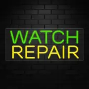 Watch Repair Neon Sign for Retail Displays | LED Flex Neon | 30"W x 12"H x 1"D