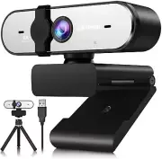 2K Webcam with Microphone,streaming Computer Camera with AutoFocus,Privacy Cover