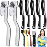 [Dfacio] 11Pcs Crevice Cleaning Brush Set,Hard Bristle Cleaning Supplies for Corner, Sink, Cup, Teapot, Bottle, Blender