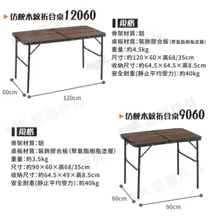 【日本LOGOS】仿枕木紋折合桌 LG73188041/LG73188042 折疊桌 休閒 居家 露營 野餐 悠遊戶外