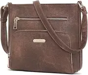 [CLUCI] Shoulder Bag PU Leather Shoulder Bag Medium Zip Bag Adjustable Strap Soft Stylish