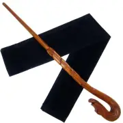 15" Dolohov Hand Carved Mahogany Wood Magic Wand Wizard Wicca w/ Free Velvet Bag