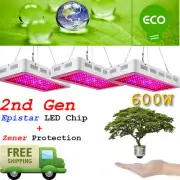 3PCS 2nd GEN 600W Led Grow Lights Full Spectrum Lamp Panel Plant Light