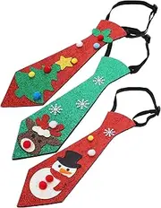[COLLBATH] Xmas Party Tie 3 Pack Funny Neckties Christmas Themed Decor Festive Tie for Men Decorative Christmas Ties