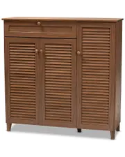 Baxton Studio 45in Coolidge 11-Shelf Shoe Storage Cabinet