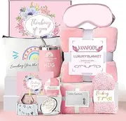 Birthday Gifts for Women, Thinking of You Gift Basket, Get Well Gifts for Women, Unique Self Care Package Relaxing Spa Gift Set, Mothers Day Gift Box for Mom Her Best Friend Wife Sister, Pink