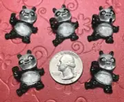 10pcs x 1 1/4" Clear Resin Panda Flatback Embellishment/Kung Fu/Hair bows SB36