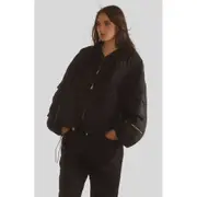 Cynthia Rowley QUILTED BOMBER JACKET in Black at Nordstrom, Size Small