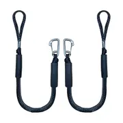 2Pcs 4FT Bungee Dock Line Boat Ropes for Docking Line Mooring Rope with Stainless Steel Clip Accessories for Boats