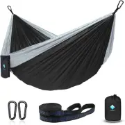 Hammock Camping Portable Single for Hiking Travel Backyard Garden Tree Tent Blac
