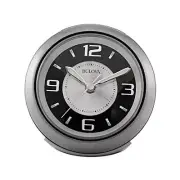 B5027 Lite Night Alarm Clock | Brushed Silver-Tone Case | Illuminated Dial |