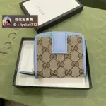 精品 GUCCI 古馳 老花LOGO 帆布拼皮 短款錢包 零錢包 卡包 新款顏色 346056