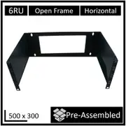 LDR Open Frame 6U Wall Mount Frame (500mm x 300mm) - Black Metal Construction