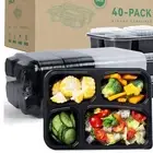 Stackable 40 Pack BPA Free 34oz Meal Prep Containers - Microwave/Dishwasher Safe