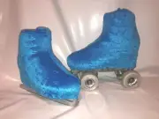 Blue Velvet Boot Covers for Roller Skates and Ice Skates SMALL ONLY