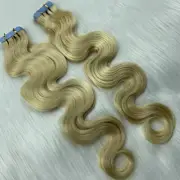 18" 8A Tape In Wavy Curly Hair Remy Human Hair Extensions Thick Skin Weft AUS