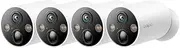 TP-Link Tapo Smart Wire-Free Indoor/Outdoor Security Camera, AI Detection, 10000mAh Battery, 2K QHD, Color Night Vision, 150° Super Wide FOV, IP66, Tapo Solar Panel Supported (Tapo C425(4-pack)V1.20)