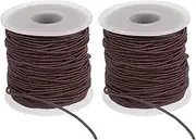 uxcell Elastic String for Bracelet 164 Ft/50 Meter Length 1.5 mm Dia, 2 Roll Sturdy Stretchy String Cord for Jewelry Making Necklace Beading Craft DIY, Brown