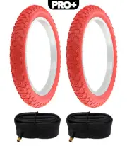 PRO+ BICYCLE TIRES 16 x 2.125 RED P-104A COMP III TREAD W/TUBES