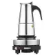 不銹鋼咖啡壺濃縮意式摩卡壺歐插配套小電爐電熱爐咖啡器具套裝wk11607