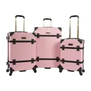 Juicy Couture T1101 Pink Kitra 3-Piece Hardside Spinner Luggage Set
