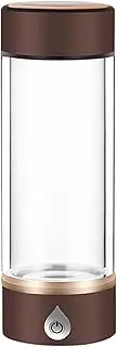 Portable Hydrogen Alkaline Water Bottle Hydrogen Rich Water Generator Ionizer H2 Hydrogenated Water Cup SPE/PEM Technology Make Hydrogen Content Up to 1500 PPB 420 ML(Brown)